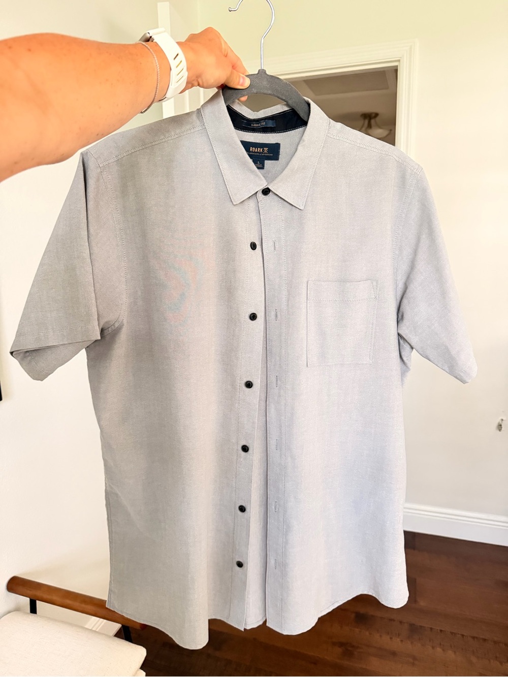Roark Light Gray Short Sleeve Button-Down Shirt